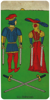 Carta 6 de espadas Tarot