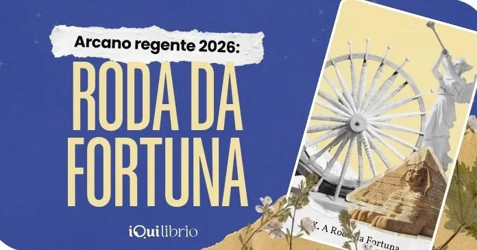 Arcano regente de 2026: o que a Roda da Fortuna revela para este ano Imagem institucional da iQui, com o Arcano Roda da Fortuna e texto