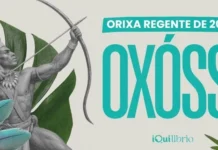 O Orixá regente de 2026 é Oxóssi: sabedoria,  proteção e prosperidade Imagem de Oxóssi apontando seu arco, com penas e folhas. Na imagem, lemos que ele é o Orixá regente de 2026