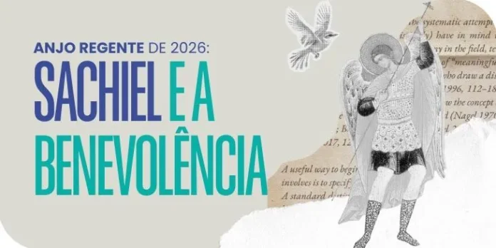 Imagem institucional sobre o anjo Sachiel ser o regente de 2026