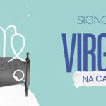 Signo de Virgem no sexo: desejo que nasce do cuidado e da observação Imagem institucional, com uma cama e o símbolo de virgem + "Virgem na Cama"