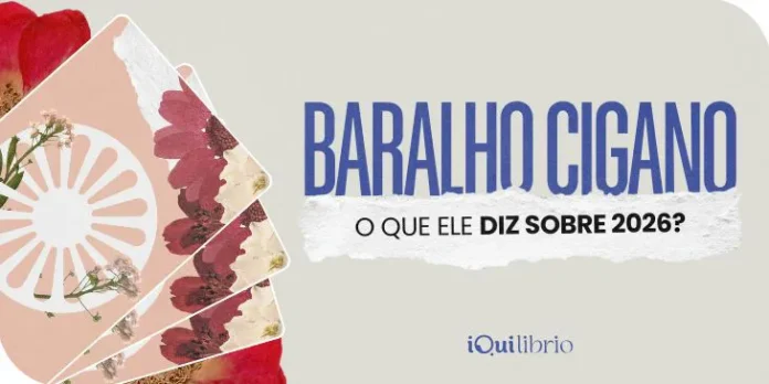 Imagem institucional, mostrando logo iQuilibrio, cartas do Baralho Cigano