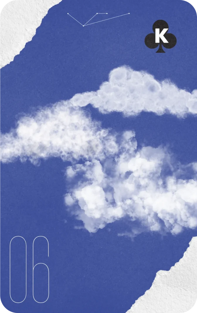 Carta do Baralho Cigano "as Nuvens", feita ao estilo da iQui