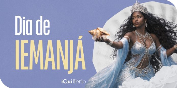 Imagem da Orixá + Dia de Iemanjá, com linguagem institucional iQui